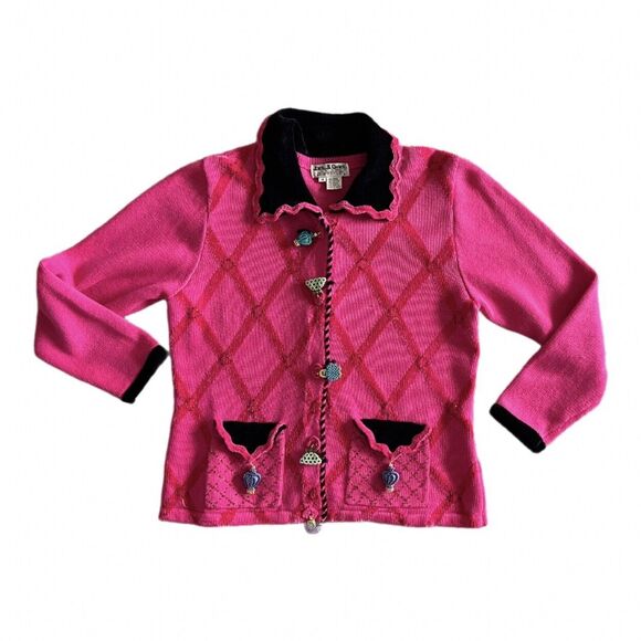 Jack B Quick Artsy Fun Purse Theme Cardigan/jacked Size M - Picture 1 of 9